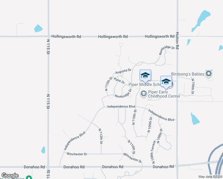 map of restaurants, bars, coffee shops, grocery stores, and more near 4316 North 111 Street in Kansas City