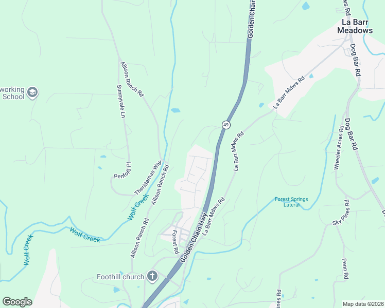 map of restaurants, bars, coffee shops, grocery stores, and more near 10084 Lode Line Way in Grass Valley