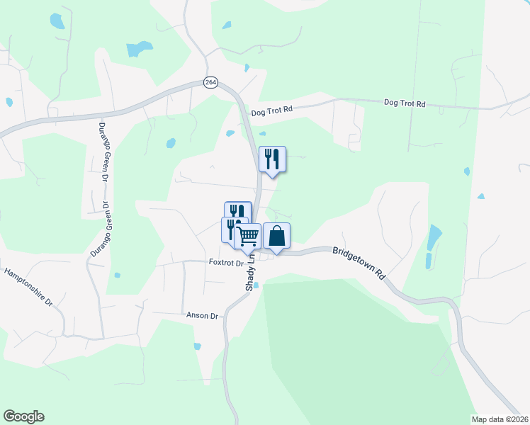 map of restaurants, bars, coffee shops, grocery stores, and more near 7634 Bridgetown Road in Cincinnati