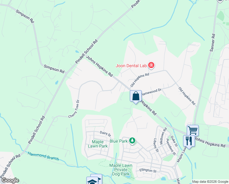 map of restaurants, bars, coffee shops, grocery stores, and more near 7405 Oakcrest Lane in Fulton