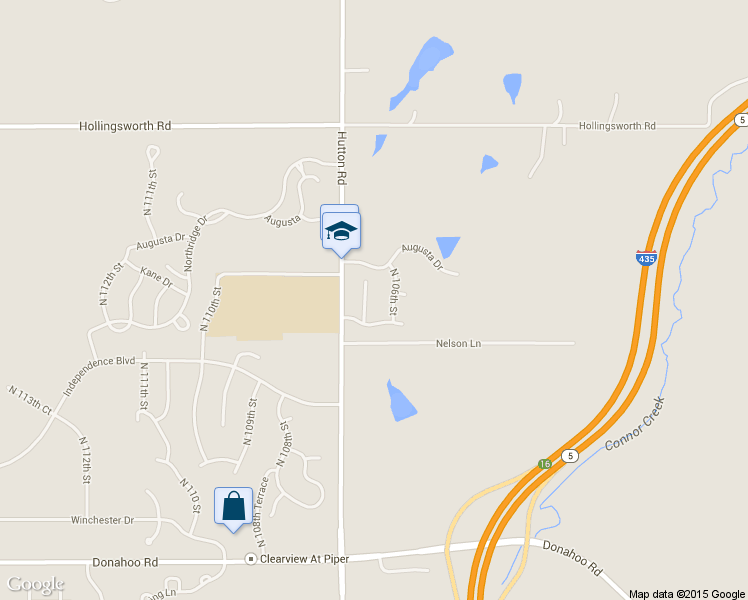 map of restaurants, bars, coffee shops, grocery stores, and more near 4331 North 106th Street in Kansas City