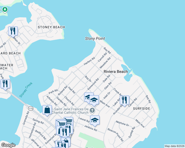 map of restaurants, bars, coffee shops, grocery stores, and more near 222 Meadow Road in Pasadena