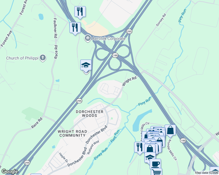map of restaurants, bars, coffee shops, grocery stores, and more near 1435 Hawthorn Drive in Hanover