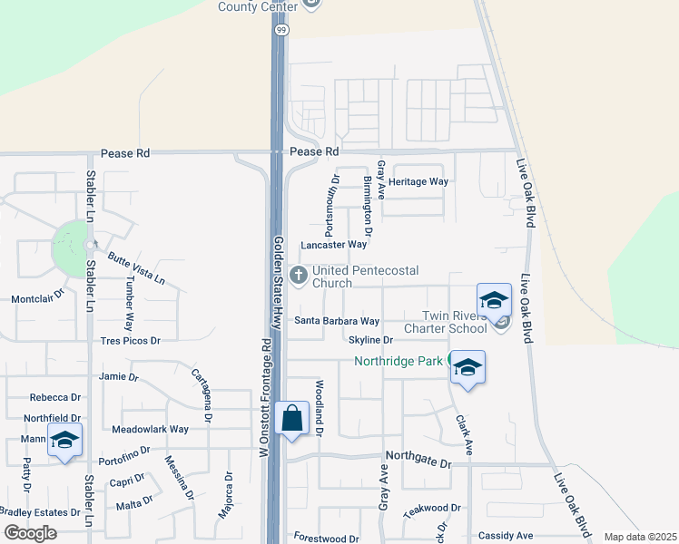 map of restaurants, bars, coffee shops, grocery stores, and more near 1160 Manchester Way in Yuba City