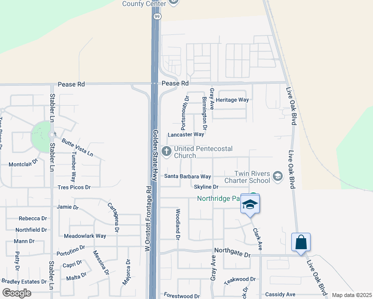 map of restaurants, bars, coffee shops, grocery stores, and more near 1160 Manchester Way in Yuba City