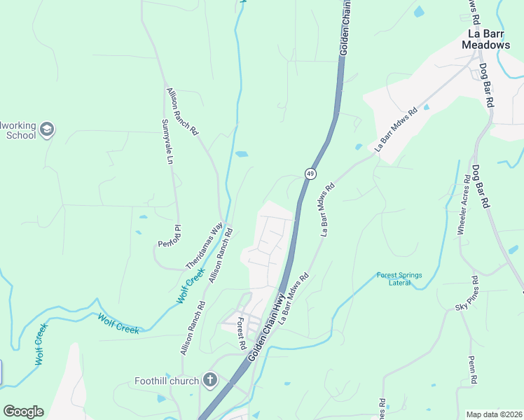 map of restaurants, bars, coffee shops, grocery stores, and more near 10084 Lode Line Way in Grass Valley