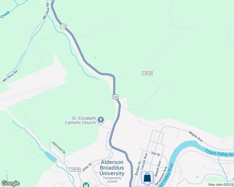 map of restaurants, bars, coffee shops, grocery stores, and more near 18992 Barbour County Highway in Philippi