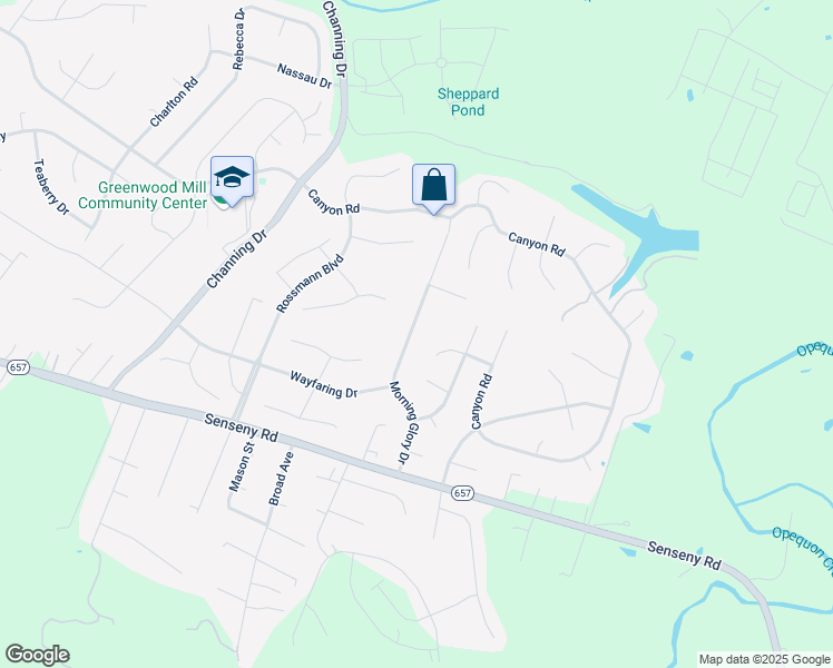 map of restaurants, bars, coffee shops, grocery stores, and more near 142 Morning Glory Drive in Winchester