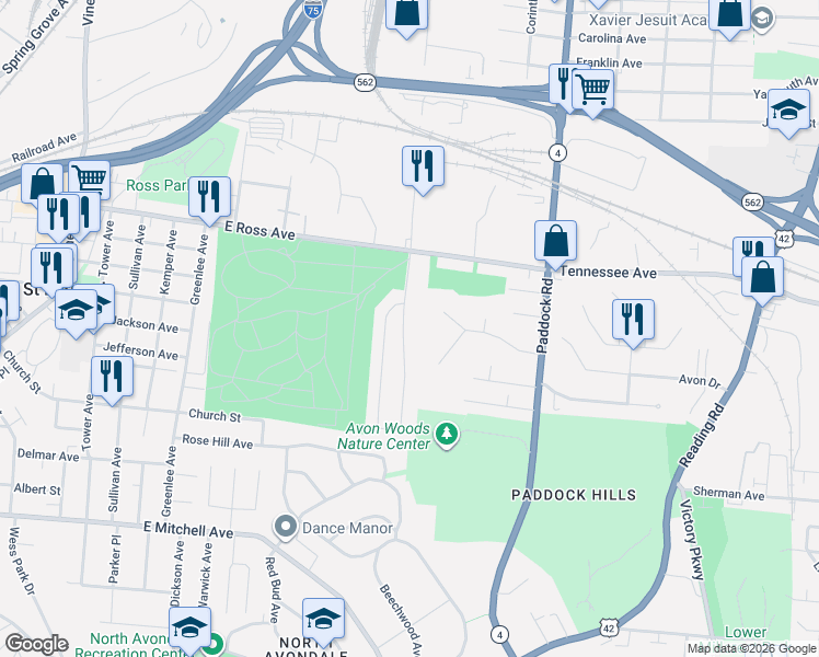 map of restaurants, bars, coffee shops, grocery stores, and more near 4906 Chalet Drive in Saint Bernard