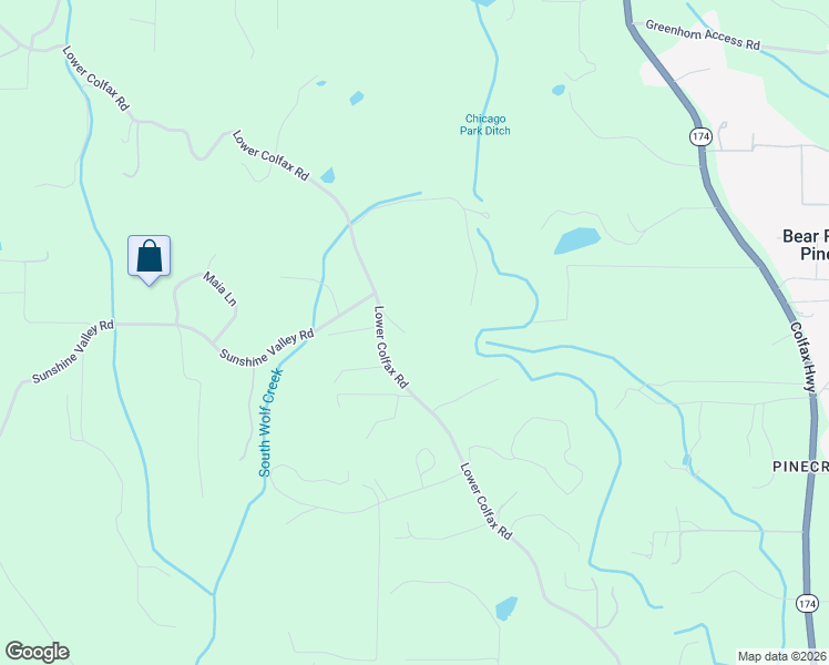 map of restaurants, bars, coffee shops, grocery stores, and more near 15722 Lower Colfax Road in Grass Valley