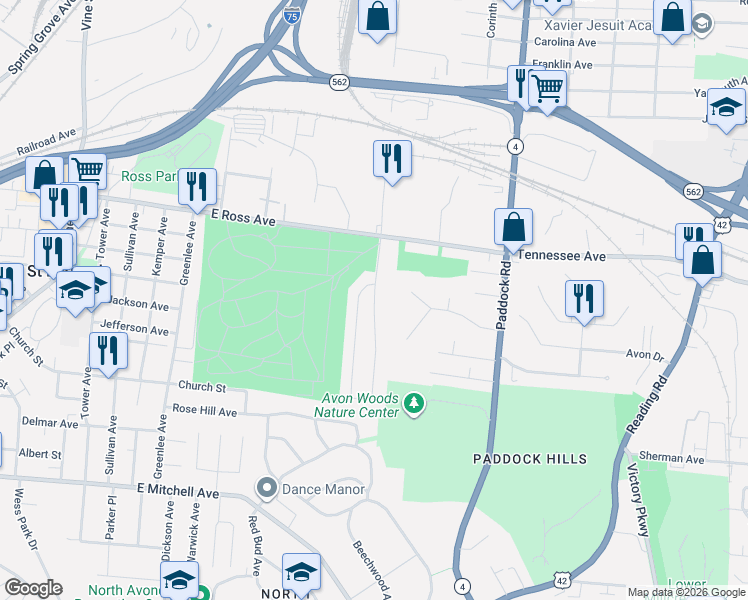 map of restaurants, bars, coffee shops, grocery stores, and more near 4906 Chalet Drive in Saint Bernard