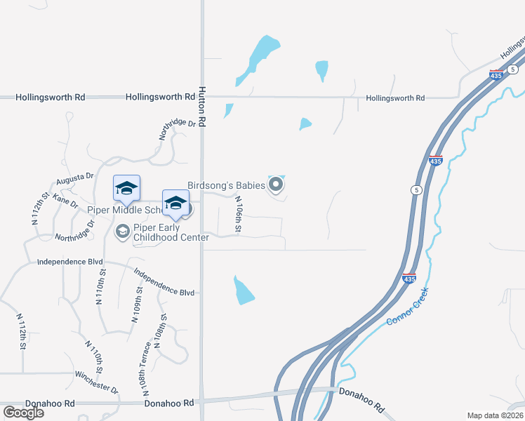 map of restaurants, bars, coffee shops, grocery stores, and more near 10519 Kane Drive in Kansas City