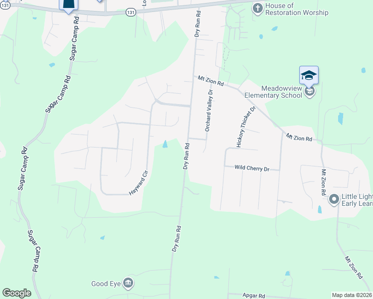 map of restaurants, bars, coffee shops, grocery stores, and more near 5546 Dry Run Road in Milford