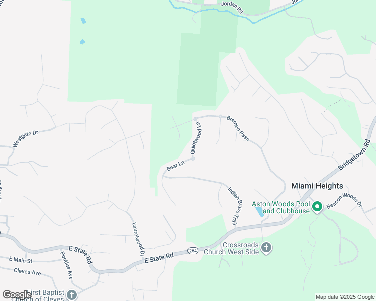 map of restaurants, bars, coffee shops, grocery stores, and more near 8717 Quietwood Lane in Cleves