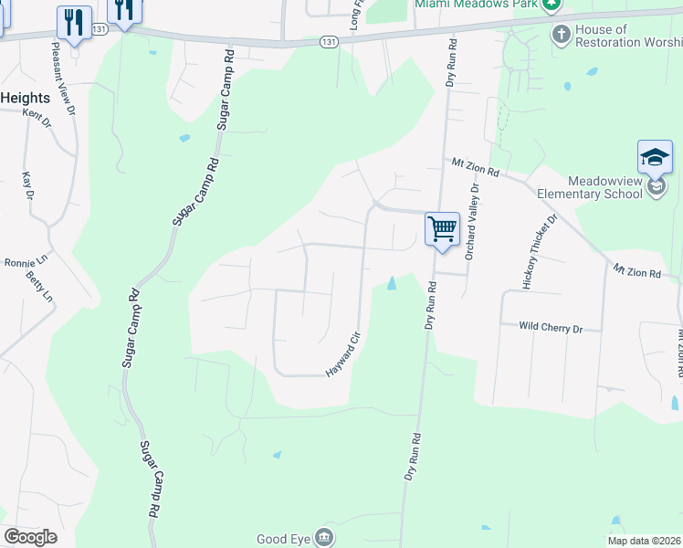 map of restaurants, bars, coffee shops, grocery stores, and more near 5531 Mallard Pointe Court in Milford