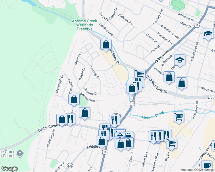 map of restaurants, bars, coffee shops, grocery stores, and more near 1981 Randolph Place in Winchester