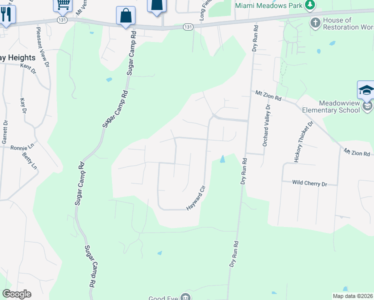 map of restaurants, bars, coffee shops, grocery stores, and more near 5531 Mallard Pointe Court in Milford