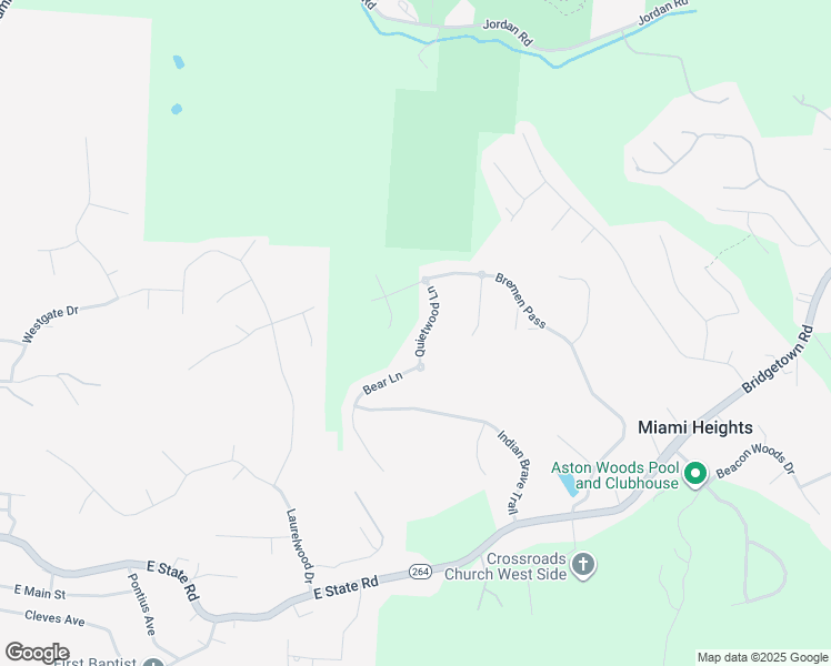 map of restaurants, bars, coffee shops, grocery stores, and more near 8717 Quietwood Lane in Cleves