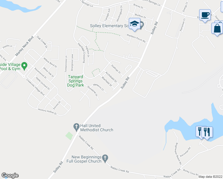 map of restaurants, bars, coffee shops, grocery stores, and more near 806 Croggan Crescent in Glen Burnie