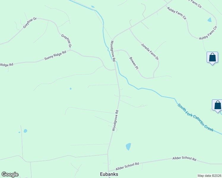 map of restaurants, bars, coffee shops, grocery stores, and more near 16247 Woodgrove Road in Round Hill