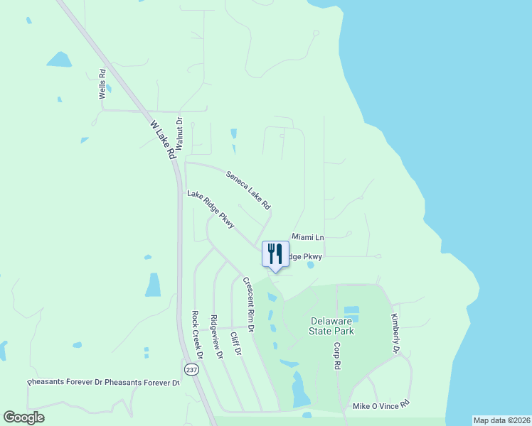 map of restaurants, bars, coffee shops, grocery stores, and more near 7882 Seneca Lake Road in Ozawkie