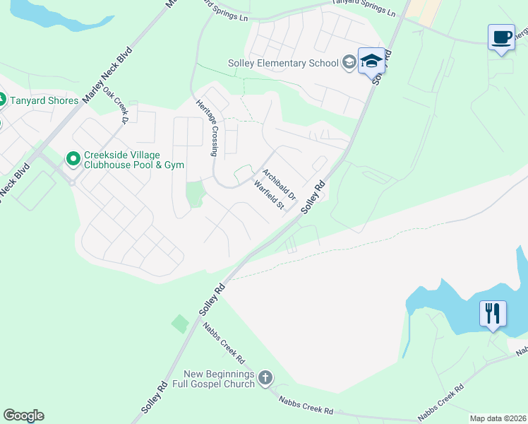 map of restaurants, bars, coffee shops, grocery stores, and more near 1024 Meherrin Court in Glen Burnie