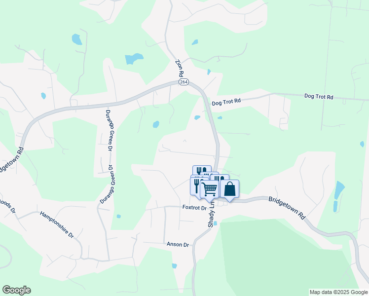 map of restaurants, bars, coffee shops, grocery stores, and more near 7778 Jandaracres Drive in Cincinnati