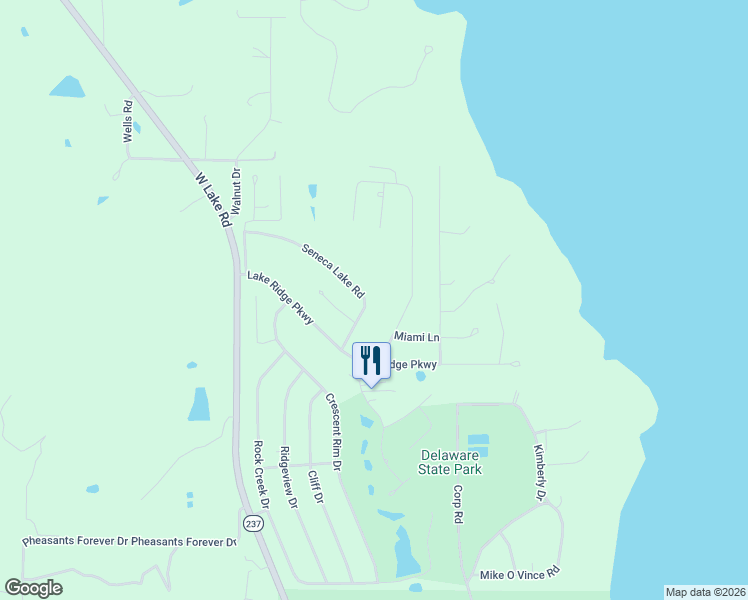 map of restaurants, bars, coffee shops, grocery stores, and more near 7882 Seneca Lake Road in Ozawkie