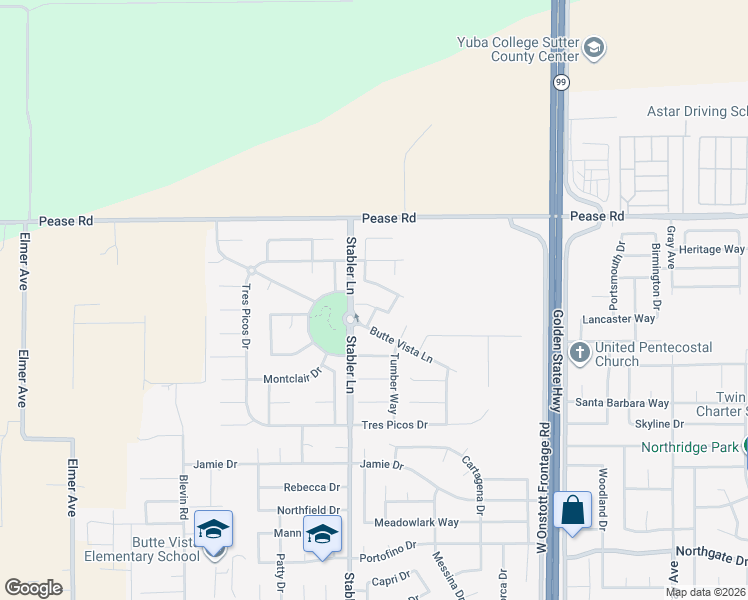 map of restaurants, bars, coffee shops, grocery stores, and more near 1581 Rich Drive in Yuba City