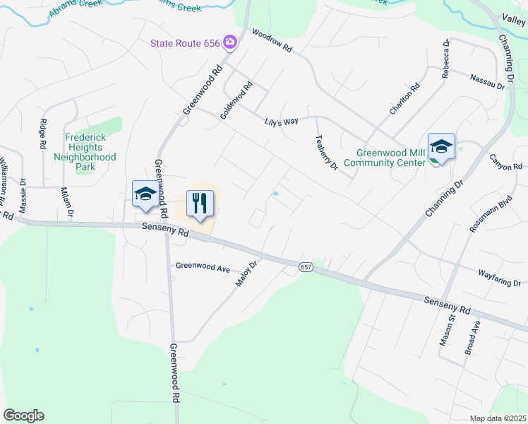 map of restaurants, bars, coffee shops, grocery stores, and more near 1985 Senseny Road in Winchester