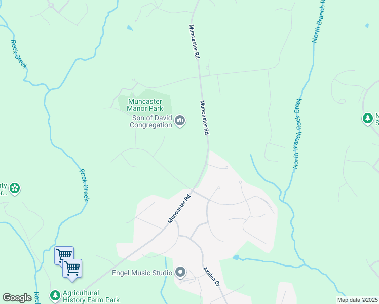 map of restaurants, bars, coffee shops, grocery stores, and more near 19000 Muncaster Road in Derwood