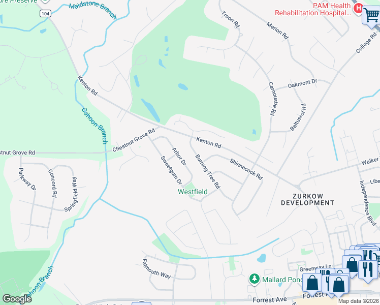 map of restaurants, bars, coffee shops, grocery stores, and more near 21 Arbor Drive in Dover