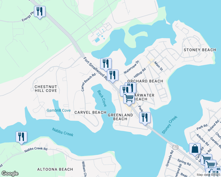 map of restaurants, bars, coffee shops, grocery stores, and more near 8028 Fort Smallwood Road in Baltimore