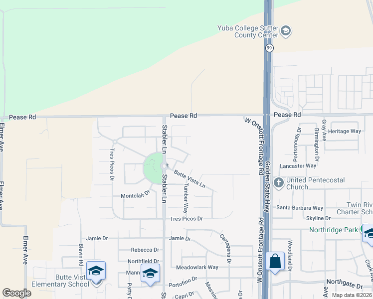 map of restaurants, bars, coffee shops, grocery stores, and more near 1581 Rich Drive in Yuba City