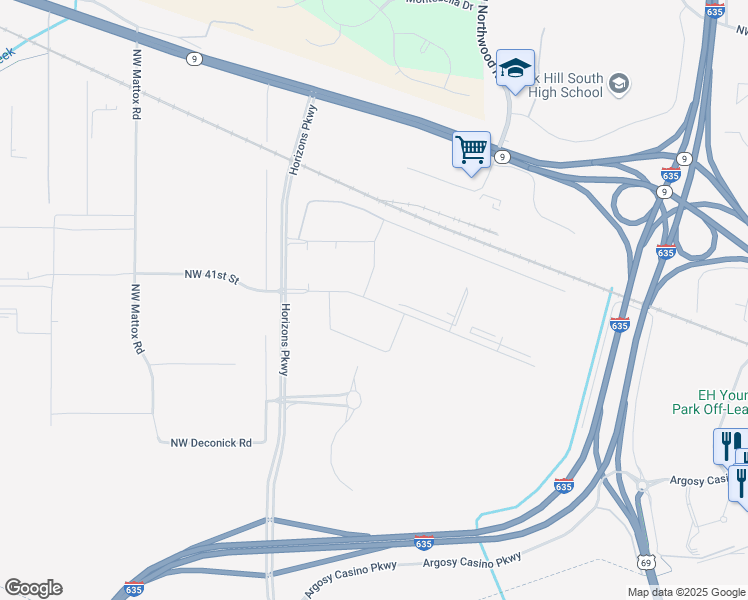 map of restaurants, bars, coffee shops, grocery stores, and more near 4600 Northwest 41st Street in Riverside