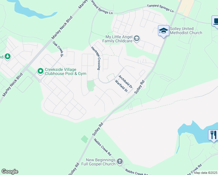 map of restaurants, bars, coffee shops, grocery stores, and more near 1008 Meherrin Court in Glen Burnie