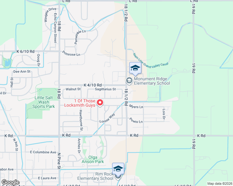 map of restaurants, bars, coffee shops, grocery stores, and more near 676 Polaris Court in Fruita