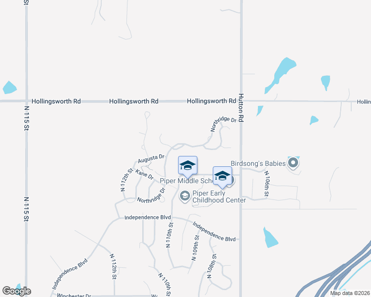map of restaurants, bars, coffee shops, grocery stores, and more near 10910 Northridge Drive in Kansas City