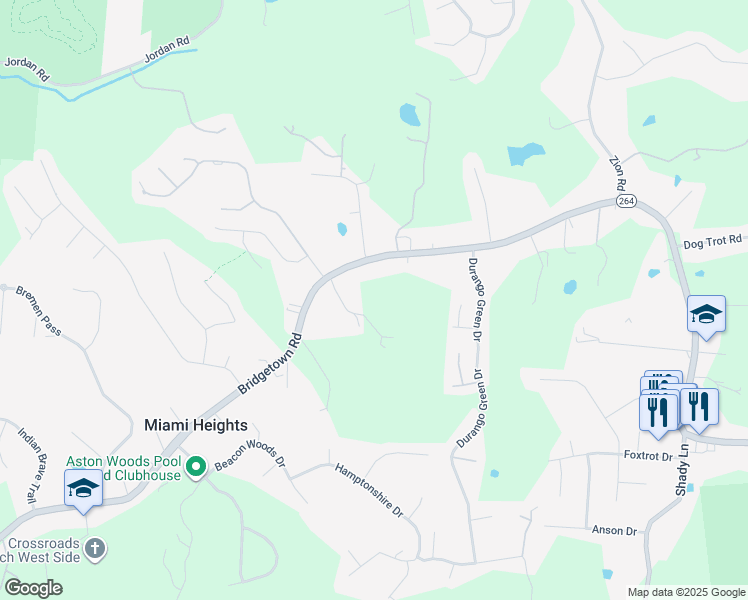 map of restaurants, bars, coffee shops, grocery stores, and more near 8167 Bridgetown Road in Cleves