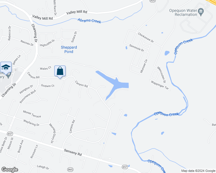 map of restaurants, bars, coffee shops, grocery stores, and more near 117 Aulee Court in Winchester
