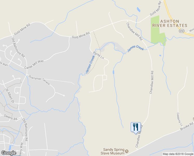 map of restaurants, bars, coffee shops, grocery stores, and more near 1804 Dellabrooke Farm Lane in Brookeville