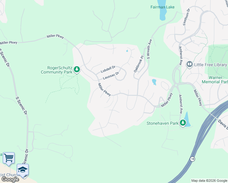 map of restaurants, bars, coffee shops, grocery stores, and more near 1025 Park Shire Circle in Manhattan