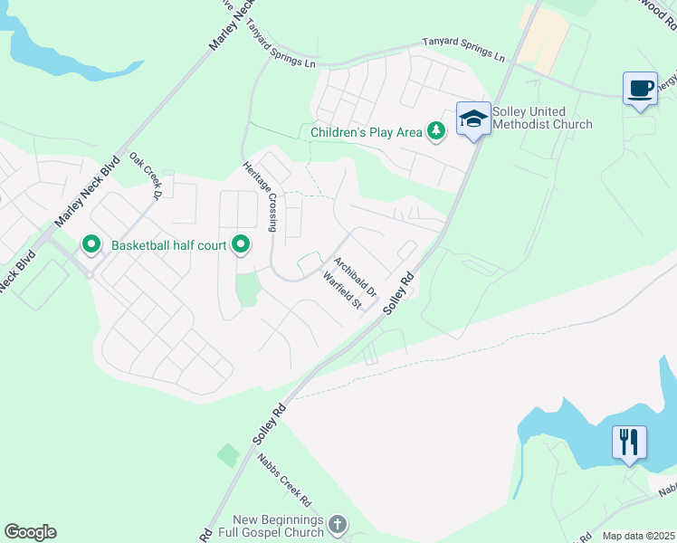 map of restaurants, bars, coffee shops, grocery stores, and more near 711 Margaret Place in Glen Burnie