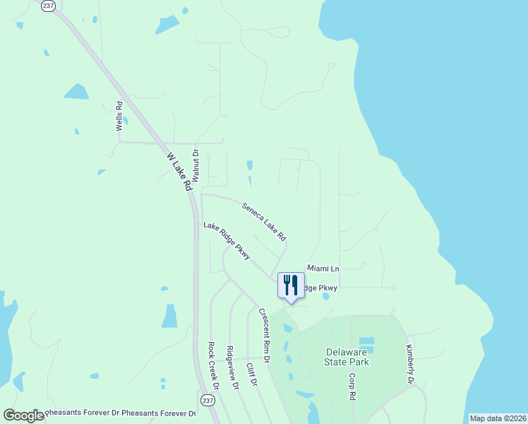 map of restaurants, bars, coffee shops, grocery stores, and more near 7784 Seneca Lake Road in Ozawkie