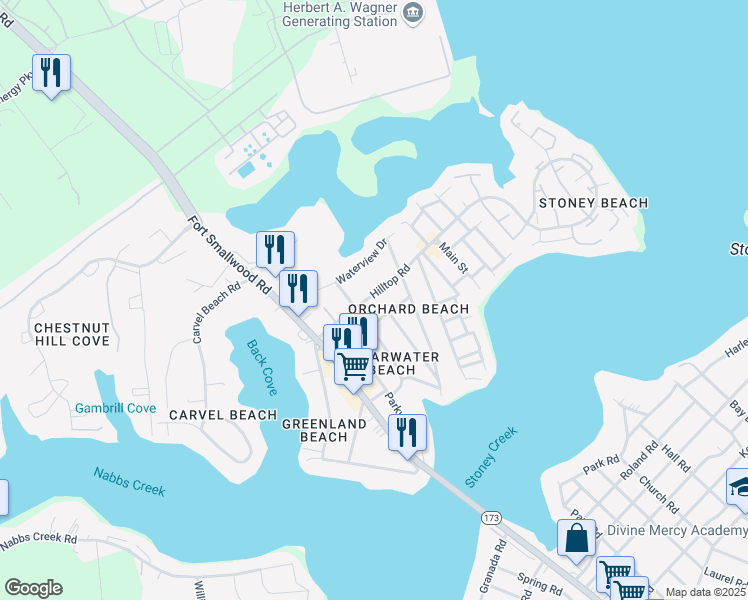 map of restaurants, bars, coffee shops, grocery stores, and more near 721 Hilltop Road in Riviera Beach