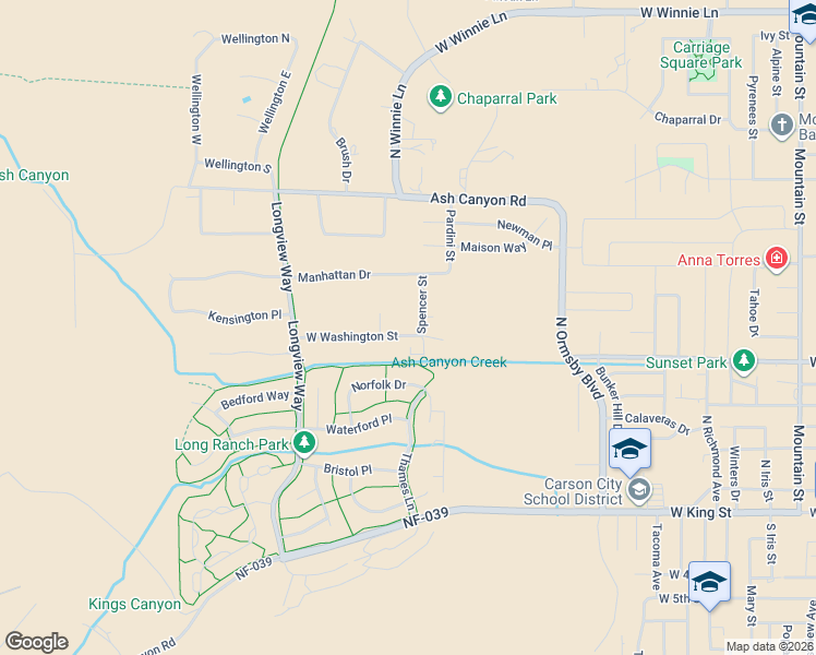 map of restaurants, bars, coffee shops, grocery stores, and more near 902 Spencer Street in Carson City