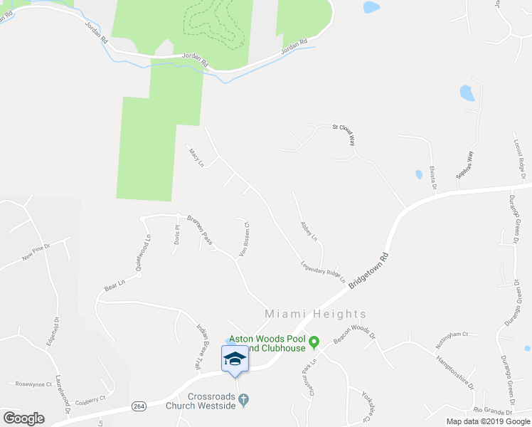 map of restaurants, bars, coffee shops, grocery stores, and more near 3921 Legendary Ridge Lane in Cleves