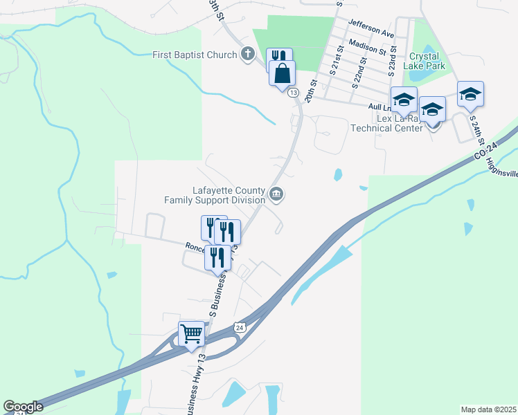 map of restaurants, bars, coffee shops, grocery stores, and more near 745 13th Street in Lexington