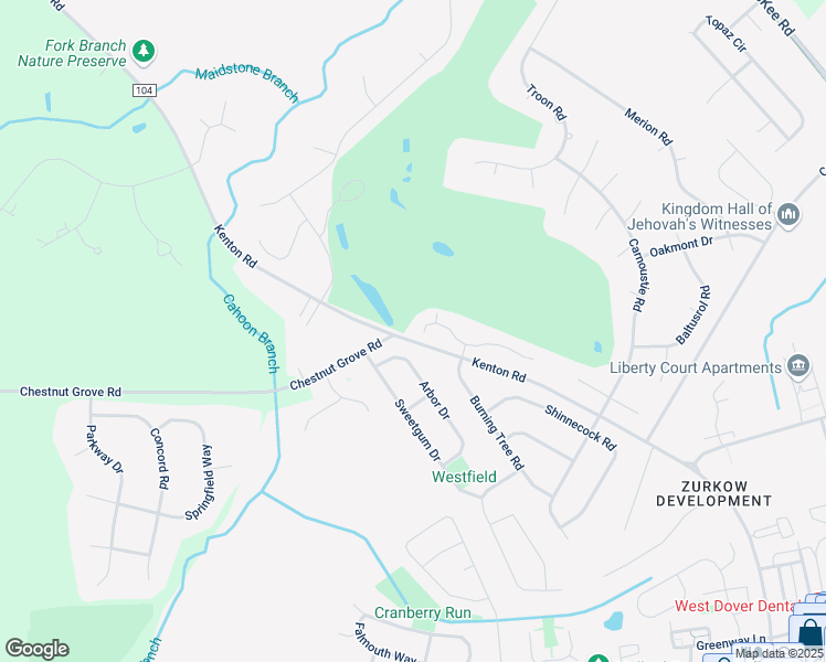 map of restaurants, bars, coffee shops, grocery stores, and more near 53 North Turnberry Drive in Dover