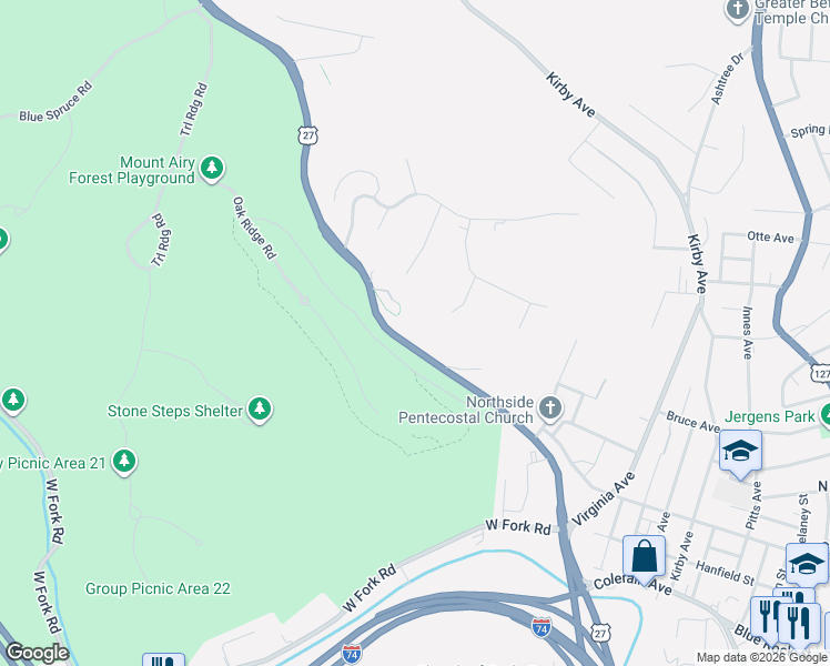 map of restaurants, bars, coffee shops, grocery stores, and more near 4584 Colerain Avenue in Cincinnati